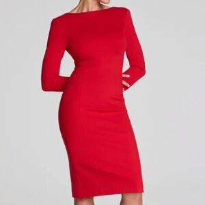 SPANX Red Long Sleeve Ponte Dress NWT